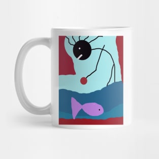 Kid Walking on Water Stick Figure Mug